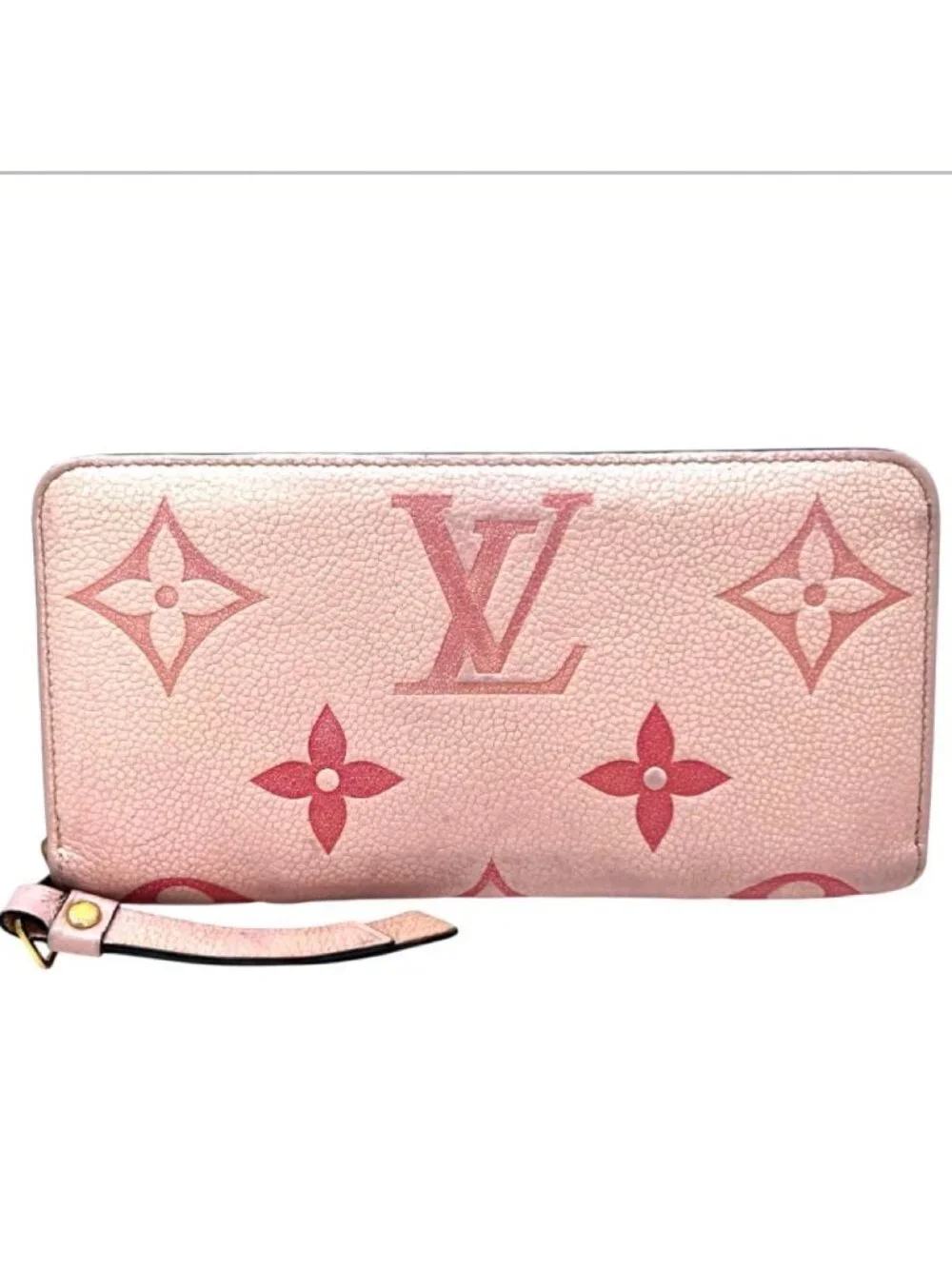 Louis Vuitton Bicolor Empreinte Zippy Wallet Bouton de Rose